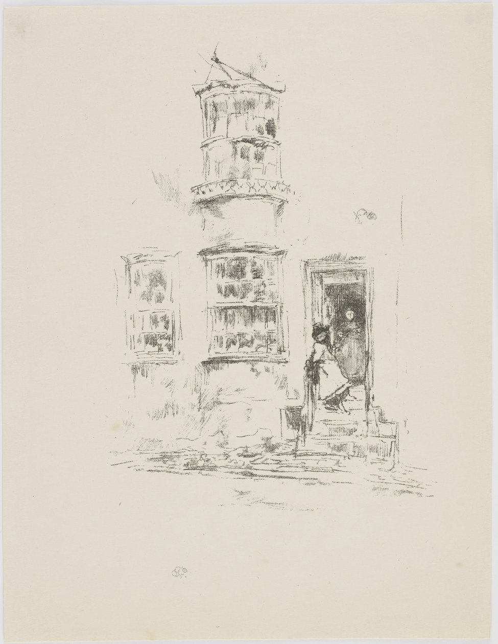 The Little Steps, Lyme Regis, 1895-96 (litografia na papierze) autorstwa James Abbott McNeill Whistler
