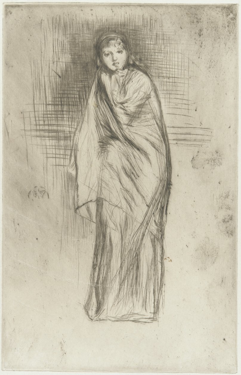 The Model Resting, 1870 (sucha igła na papierze) (patrz także 324669) autorstwa James Abbott McNeill Whistler