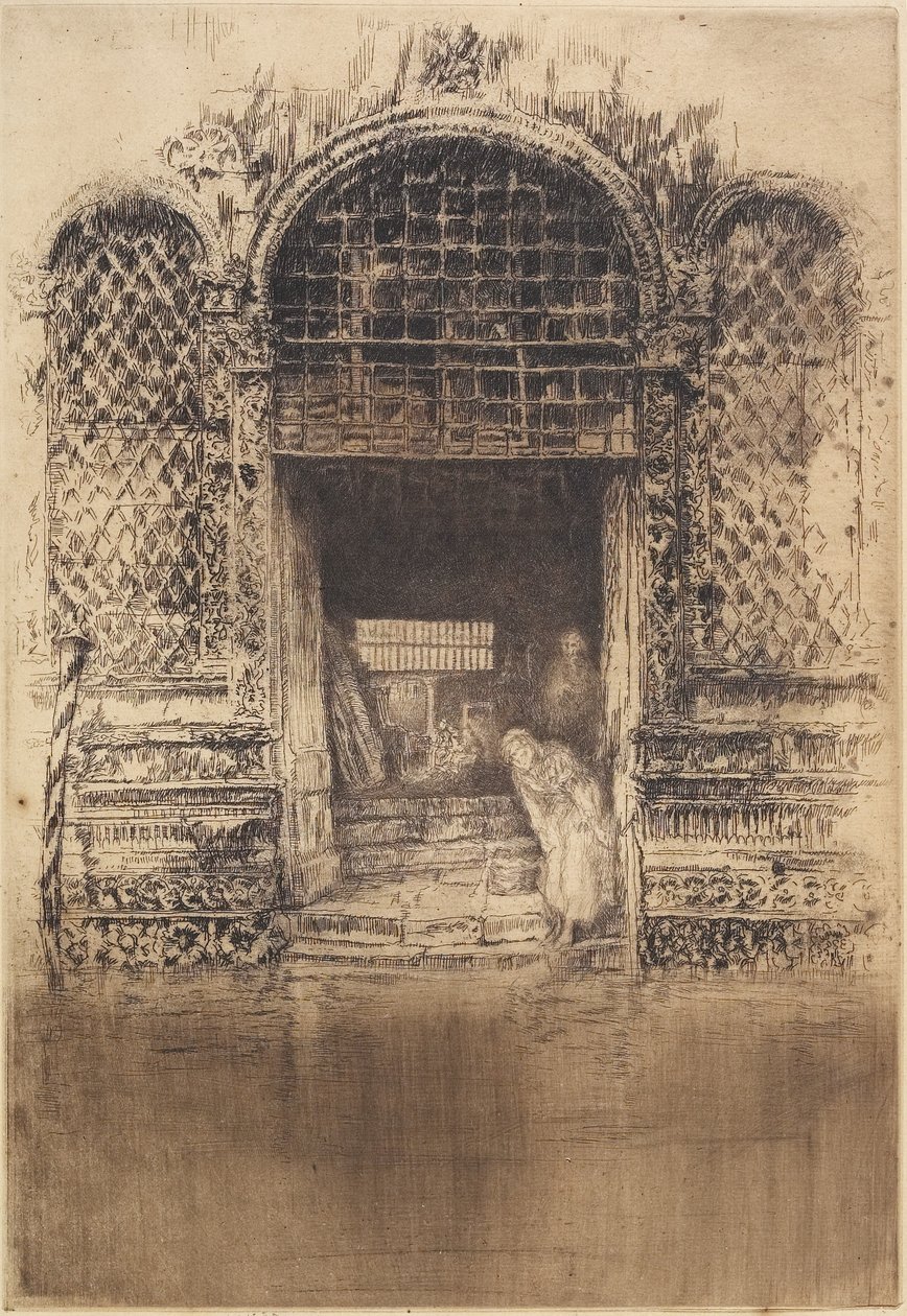 Stare drzwi z pierwszego planu weneckiego, 1879-1880 autorstwa James Abbott McNeill Whistler