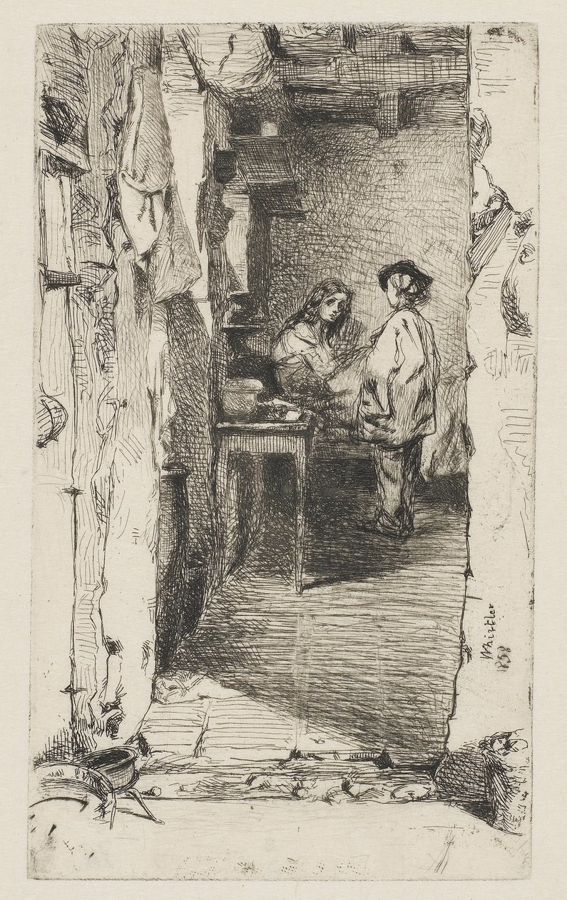 The Rag Gatherers, 1858 (akwaforta na papierze) autorstwa James Abbott McNeill Whistler