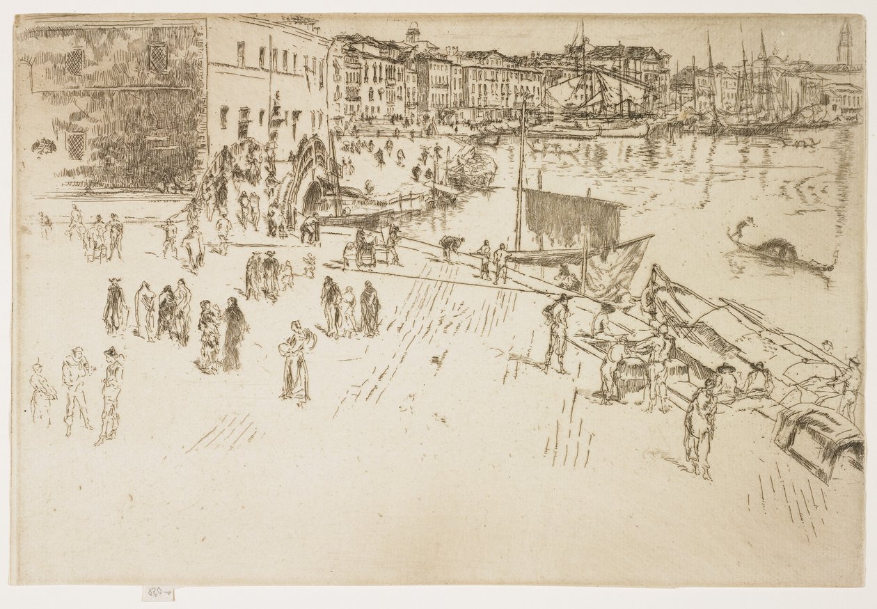 Riva, nr 1 z pierwszego zestawu weneckiego, 1879-1880 autorstwa James Abbott McNeill Whistler
