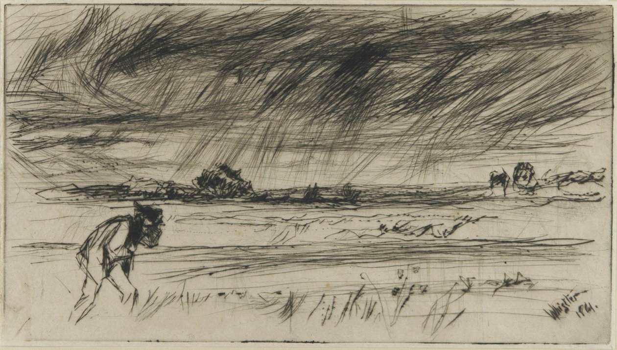 Burza, 1861 (sucha igła na papierze) autorstwa James Abbott McNeill Whistler