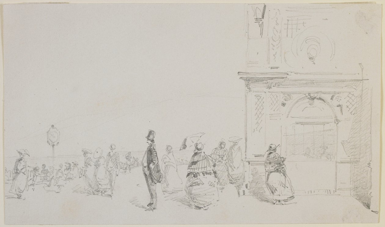 Esplanada w Dieppe, 1857 (ołówek na papierze białawym) autorstwa James Abbott McNeill Whistler