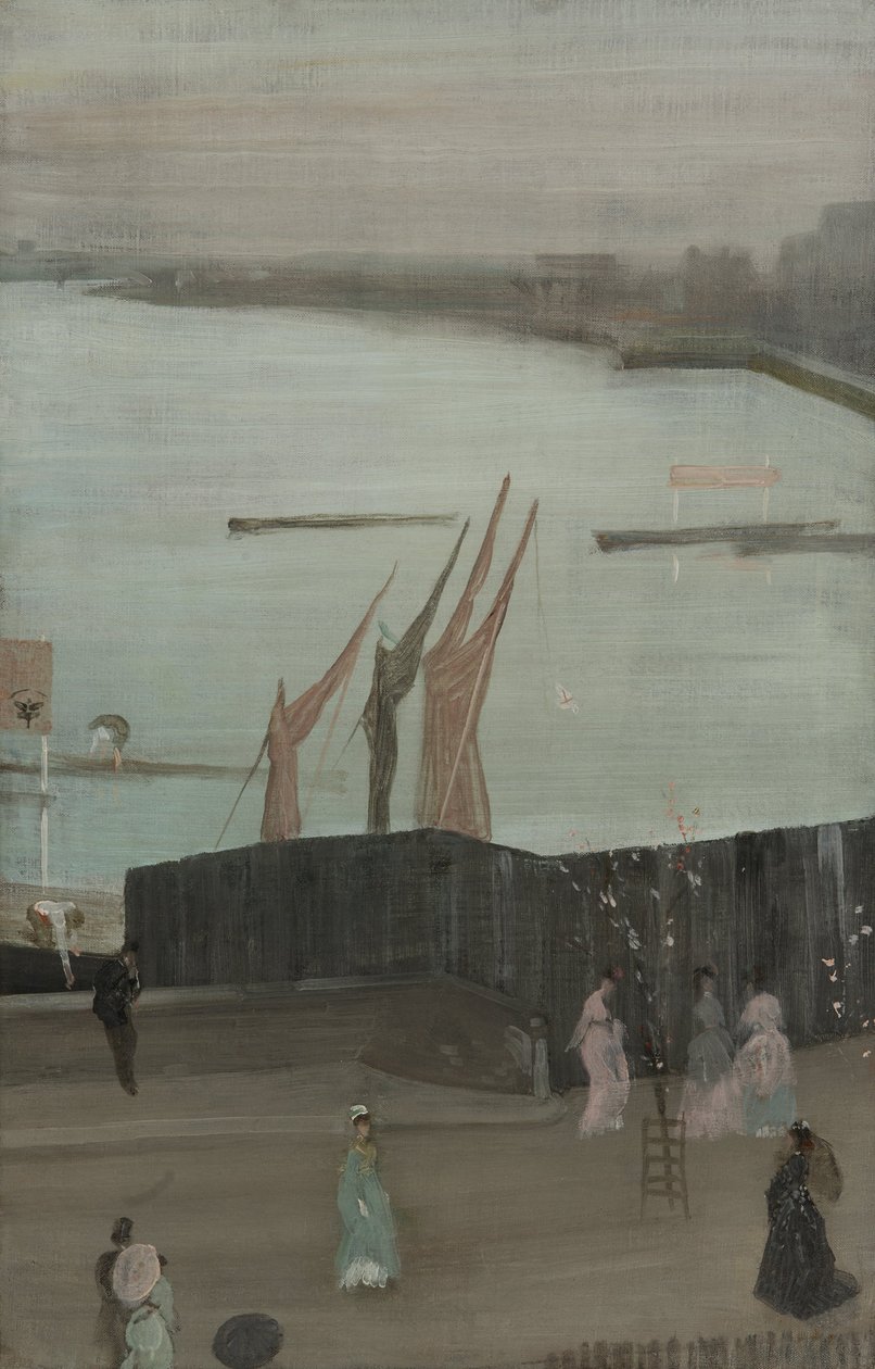 Wariacje w kolorze różowym i szarym - Chelsea autorstwa James Abbott McNeill Whistler