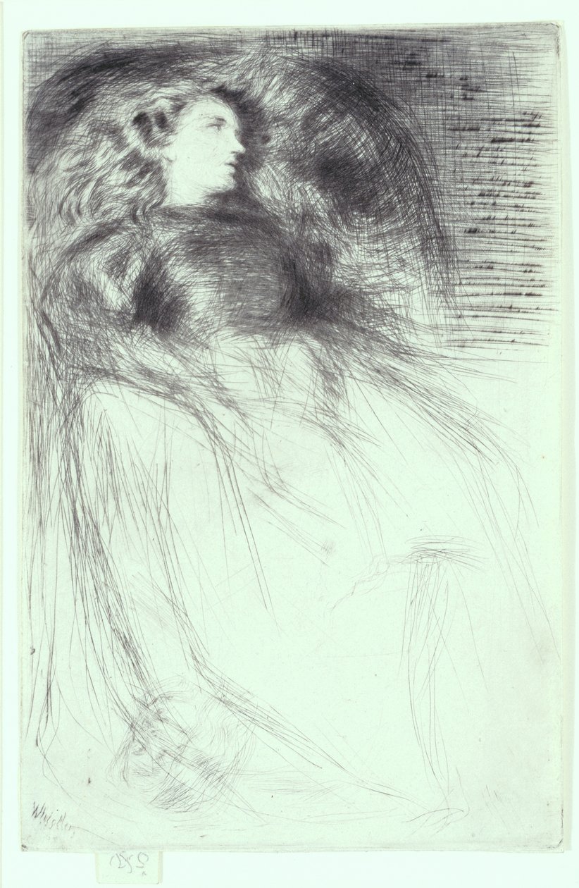 Znużony, 1863 (sucha igła i ruletka) autorstwa James Abbott McNeill Whistler