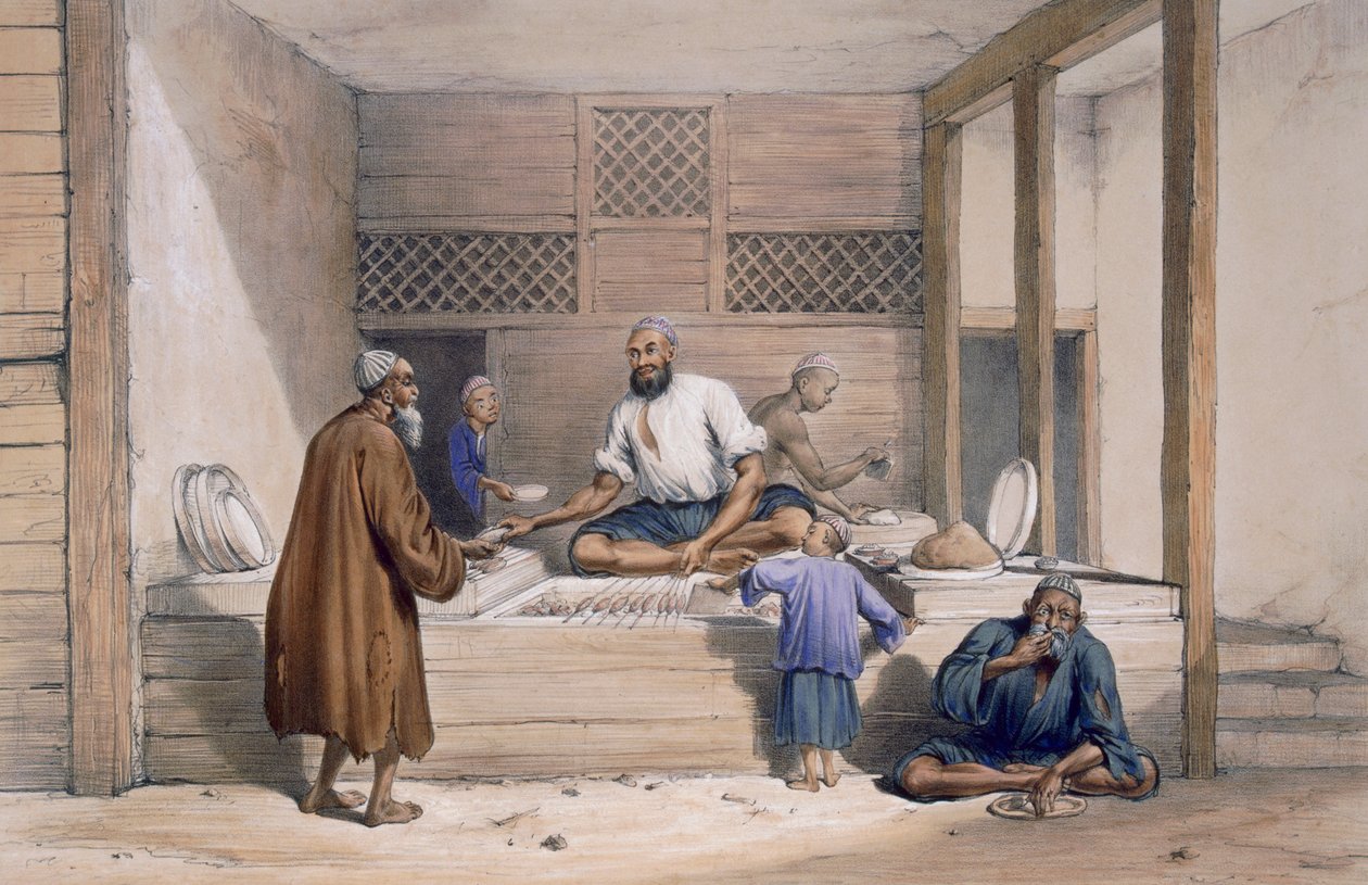 Sklep Cabaub, Kabul, 1843 autorstwa James Atkinson