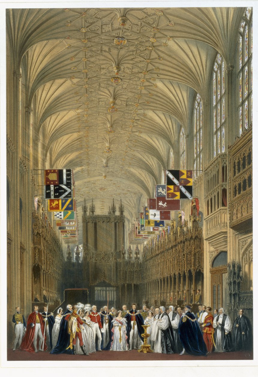 Wnętrze kaplicy św Jerzego, 1838 autorstwa James Baker Pyne