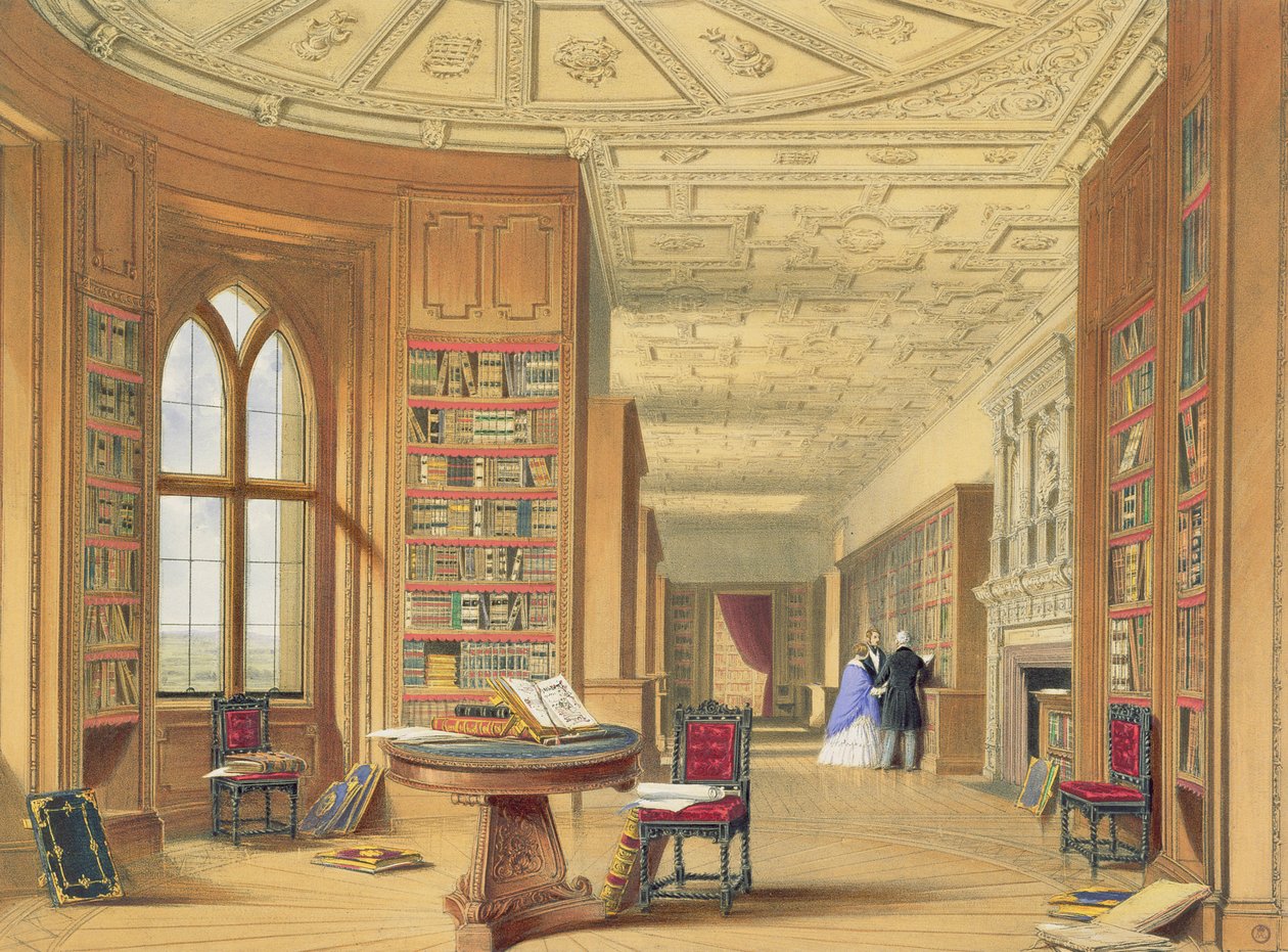 Biblioteka, Zamek Windsor, 1838 autorstwa James Baker Pyne