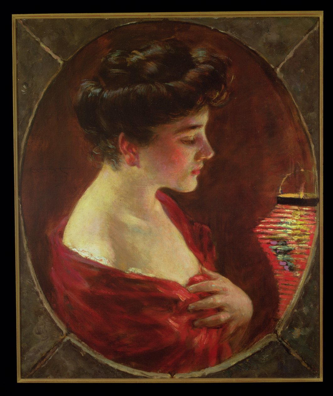 Kobieta z japońską latarnią autorstwa James Carroll Beckwith