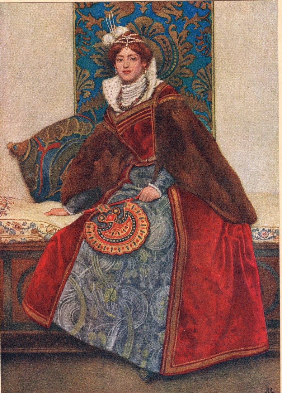 Portia, ilustracja z „Kupca weneckiego”, ok. 1910 autorstwa James Dromgole Linton