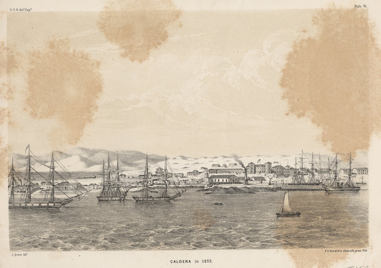 Kaldera w 1852, 1855 autorstwa James Fuller Queen