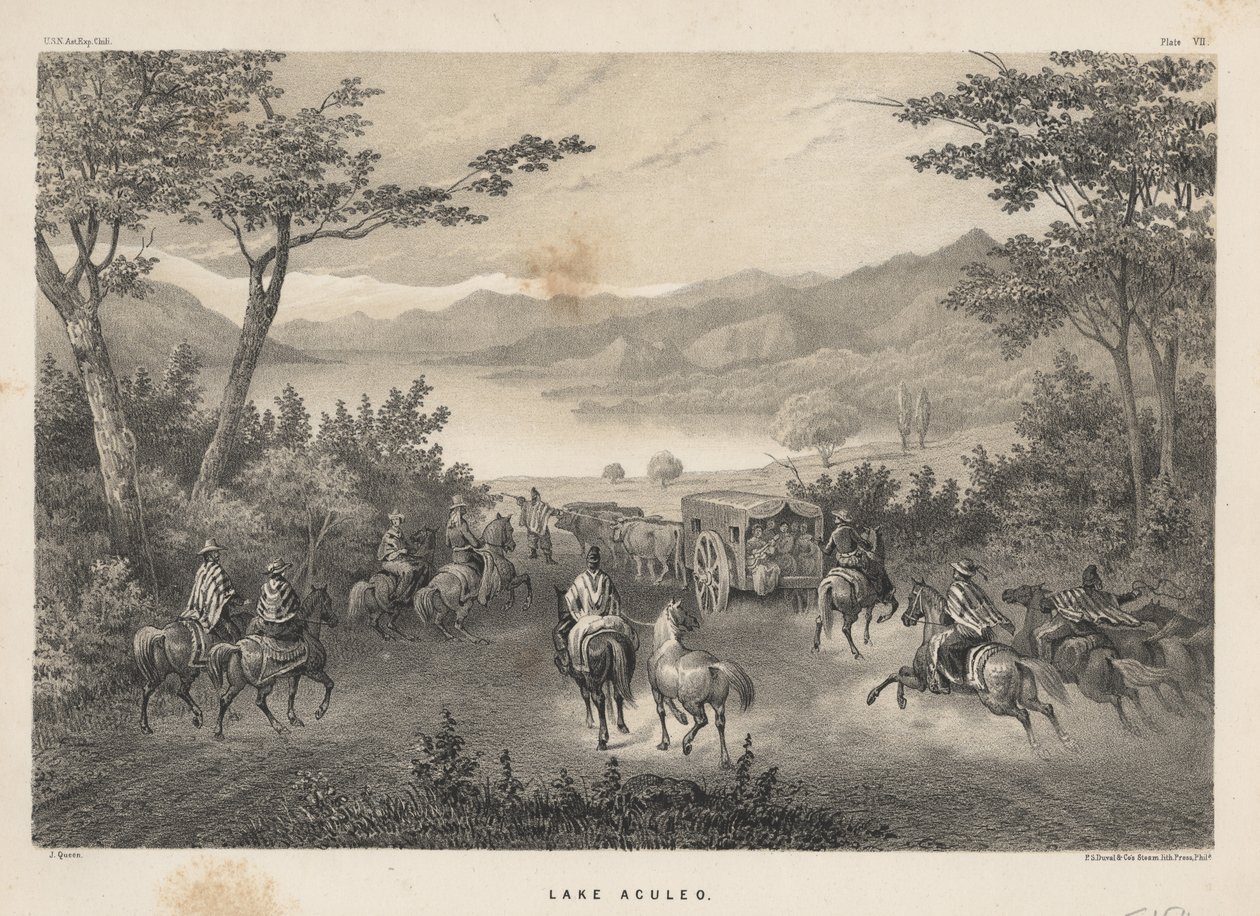 Jezioro Aculeo, 1855 autorstwa James Fuller Queen