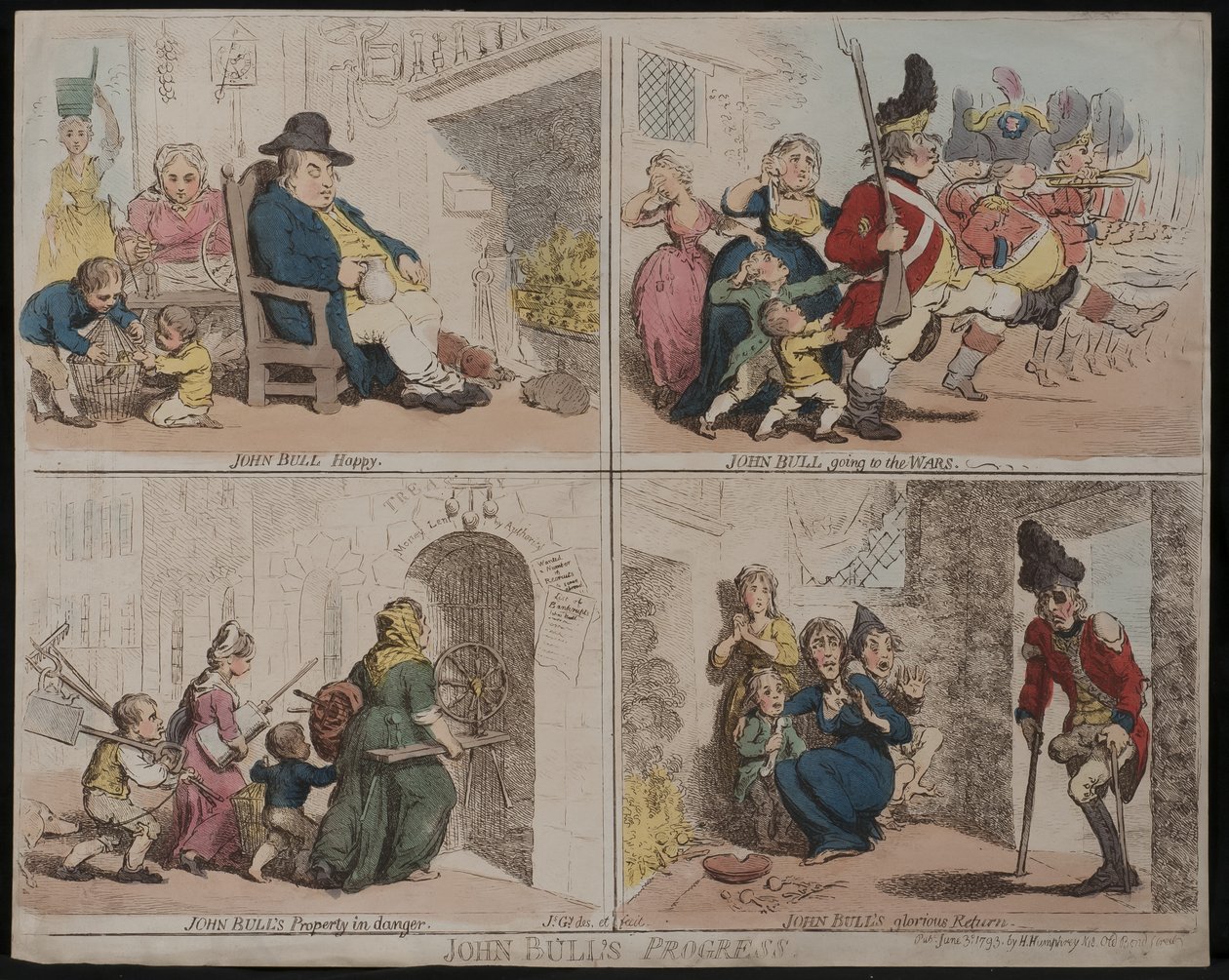 Postęp Johna Bullsa, 1793 autorstwa James Gillray