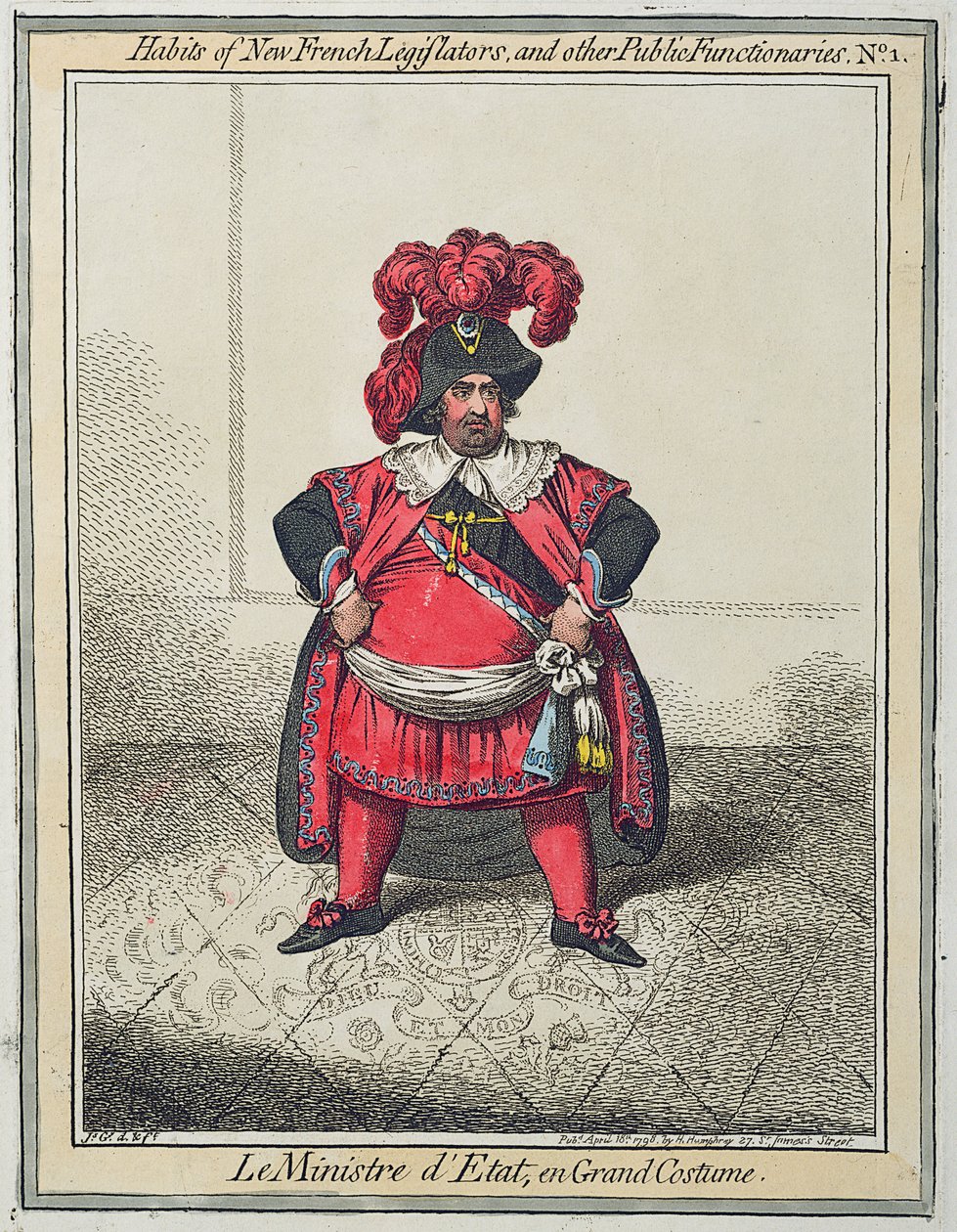 Maniac Ravings, czyli Little Boney w mocnym kroju, 1805 (akwaforta ręcznie kolorowana) autorstwa James Gillray