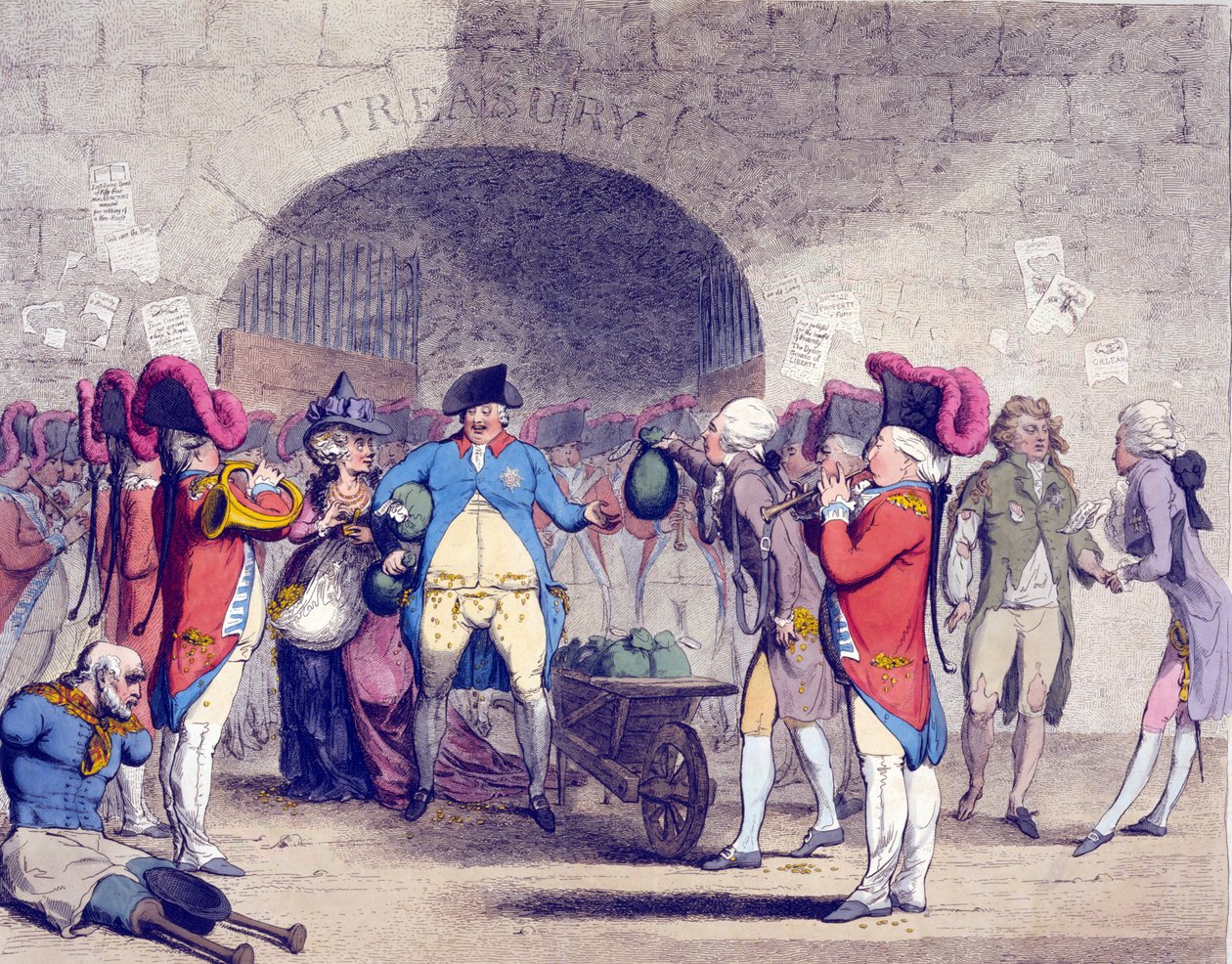 Nowy sposób spłacania długu narodowego Karykatura, 1786 autorstwa James Gillray