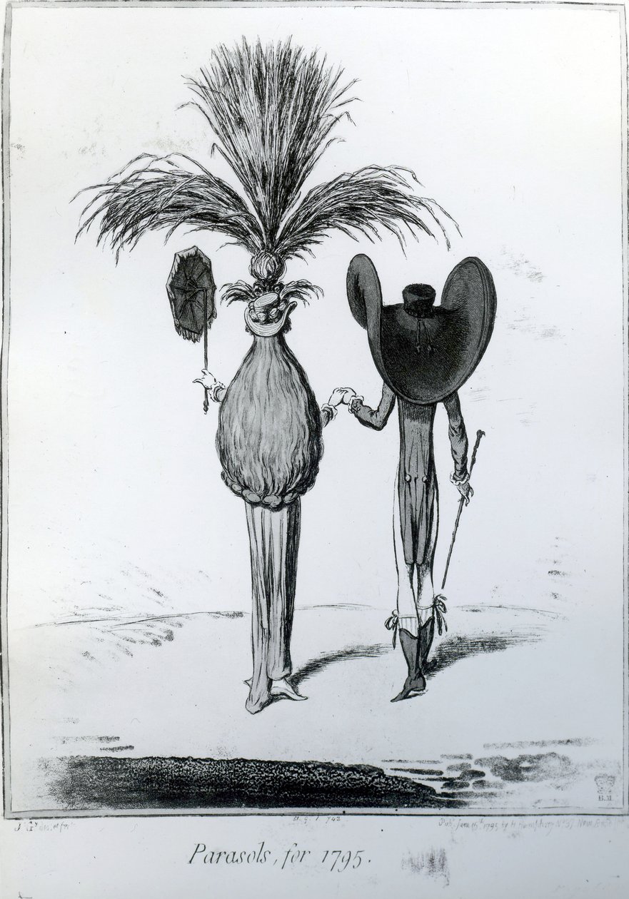 Parasole, za rok 1795, autorstwa James Gillray