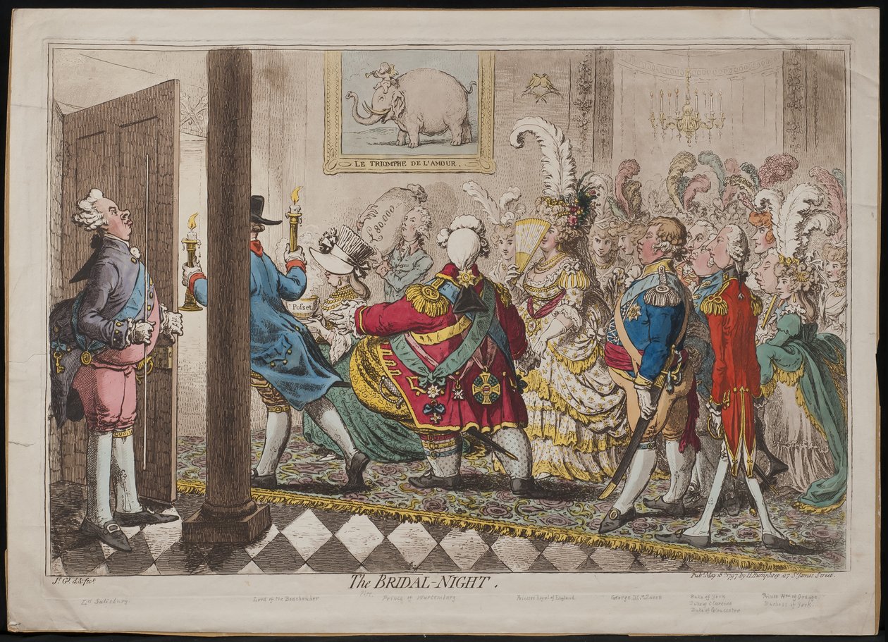 Noc panny młodej, 1797 autorstwa James Gillray