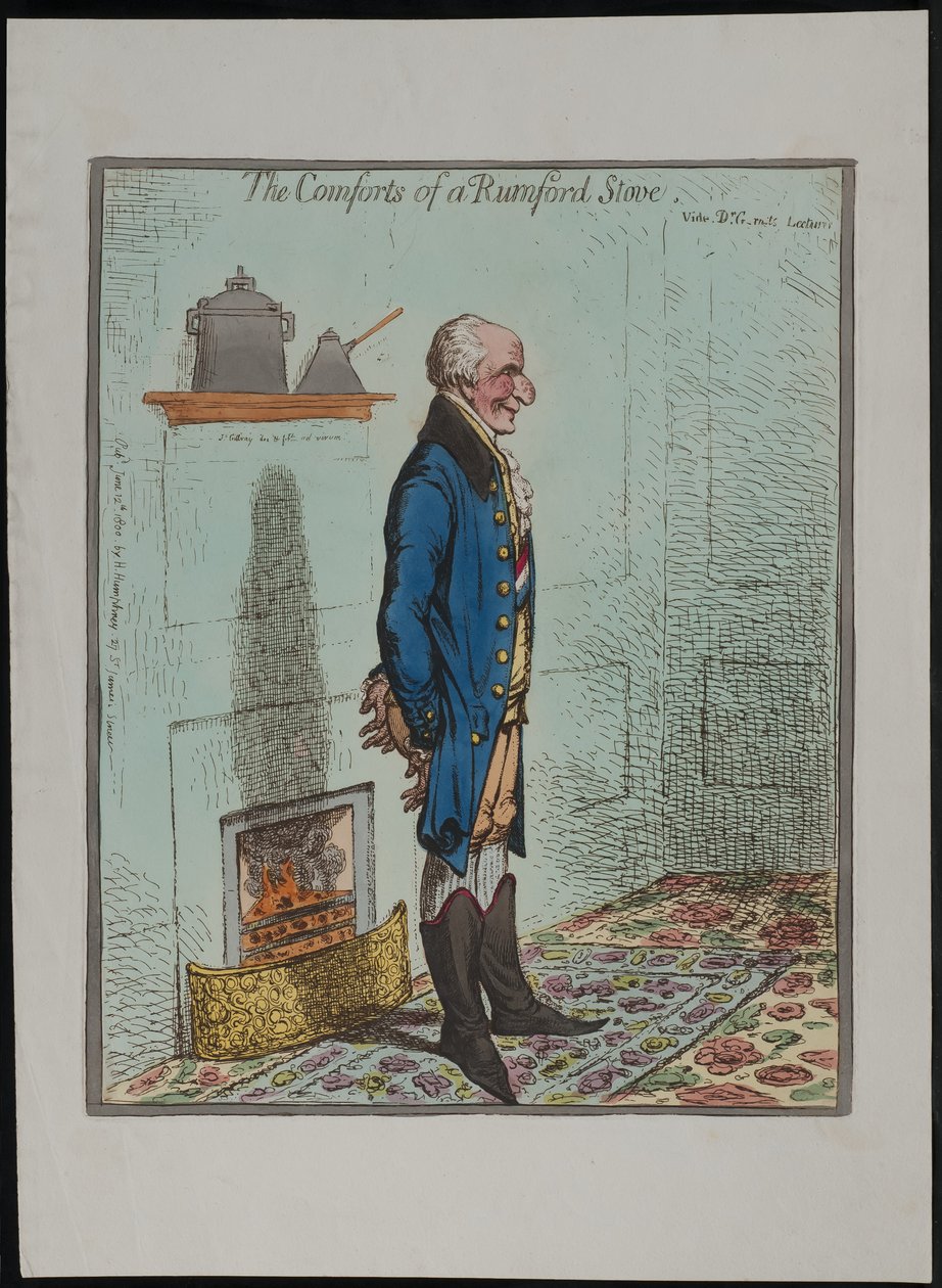 Komfort pieca Rumford, 1800 autorstwa James Gillray
