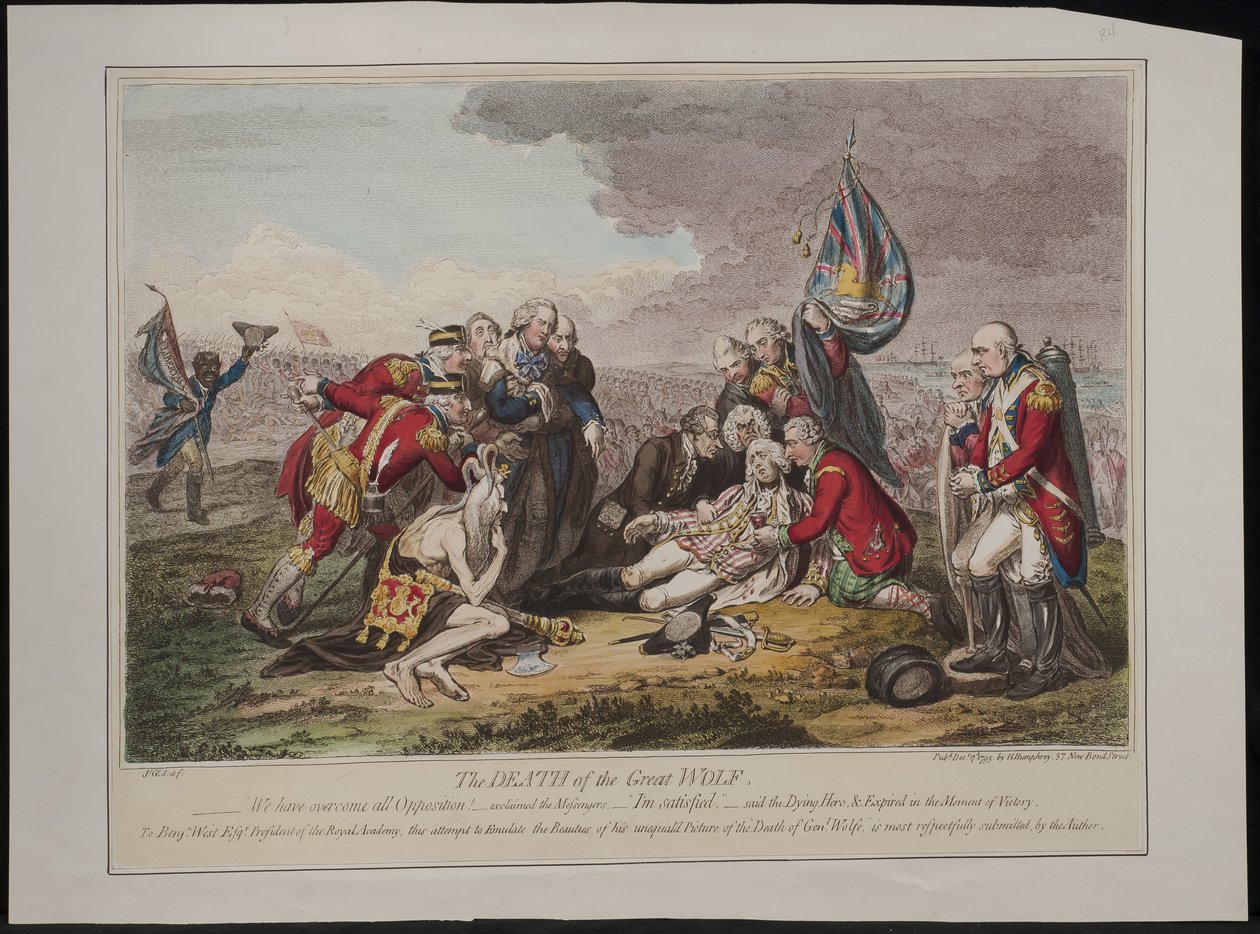 Śmierć Wielkiego Wilka, 1795 autorstwa James Gillray