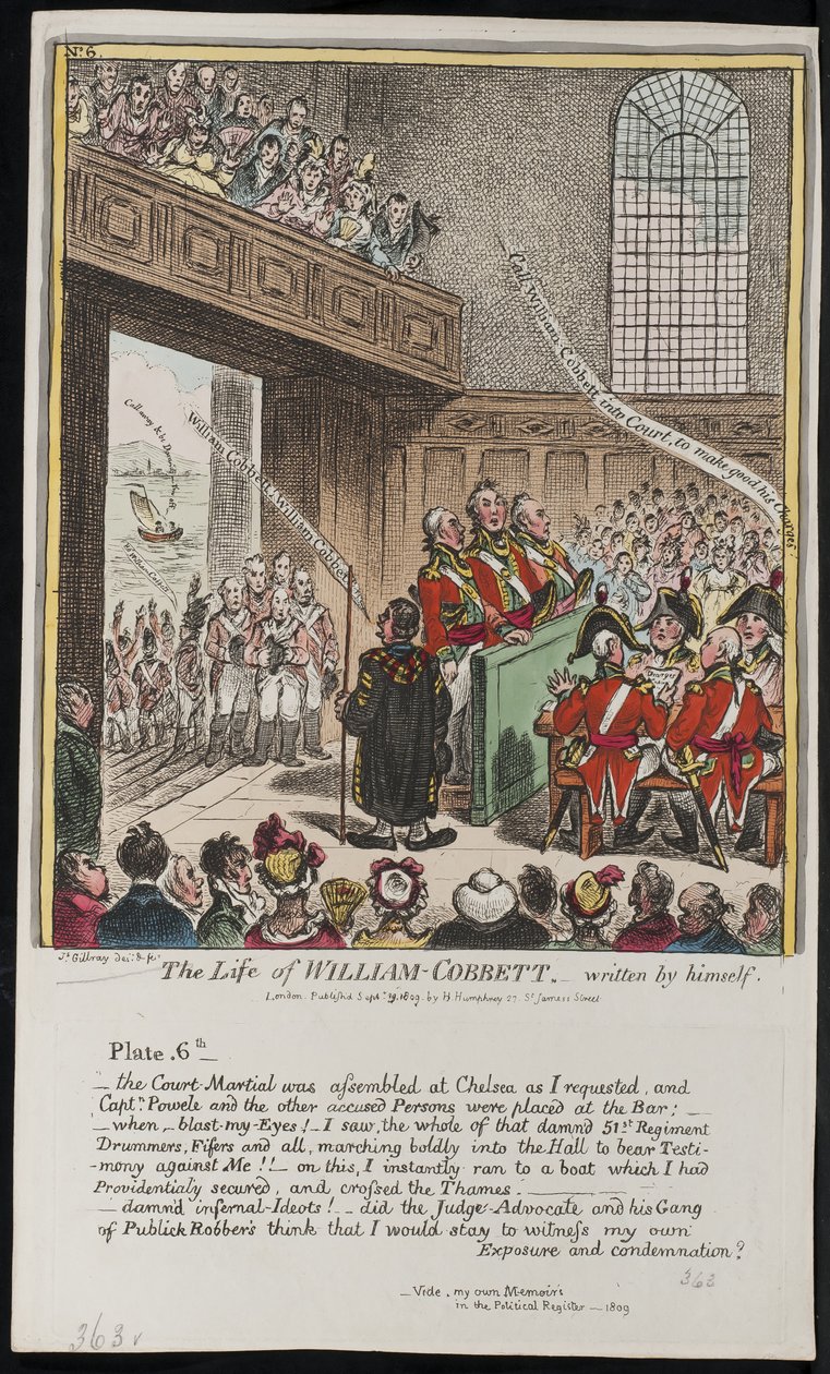 Życie Williama Cobbetta, napisane przez niego samego, 1809 autorstwa James Gillray