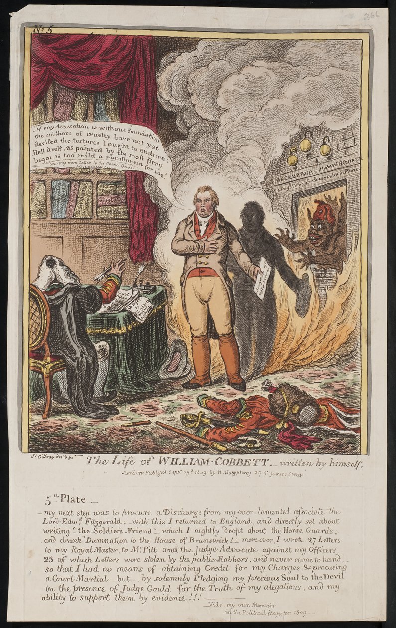 Życie Williama Cobbetta, napisane przez niego samego, 1809 autorstwa James Gillray