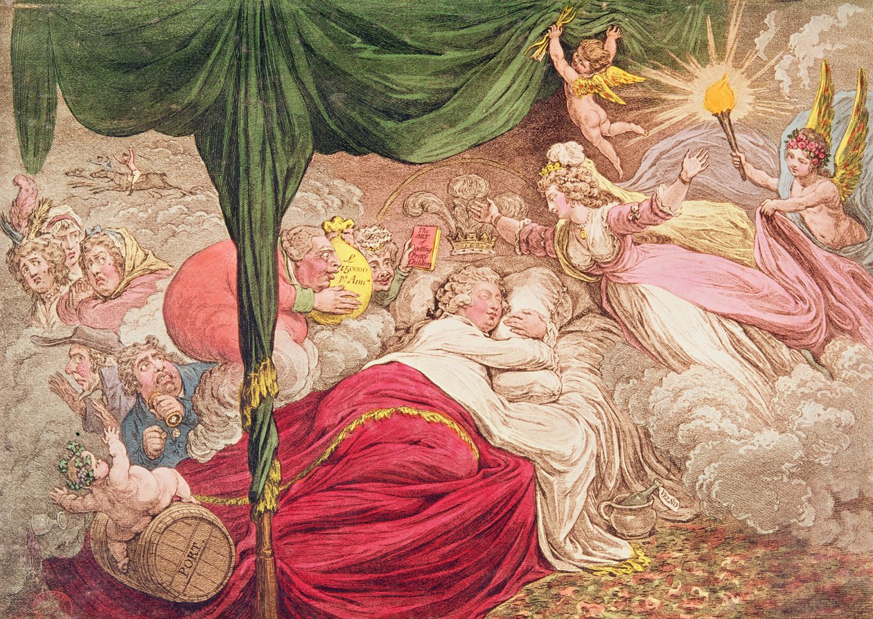Sen kochanka, 24 stycznia 1795 r. autorstwa James Gillray