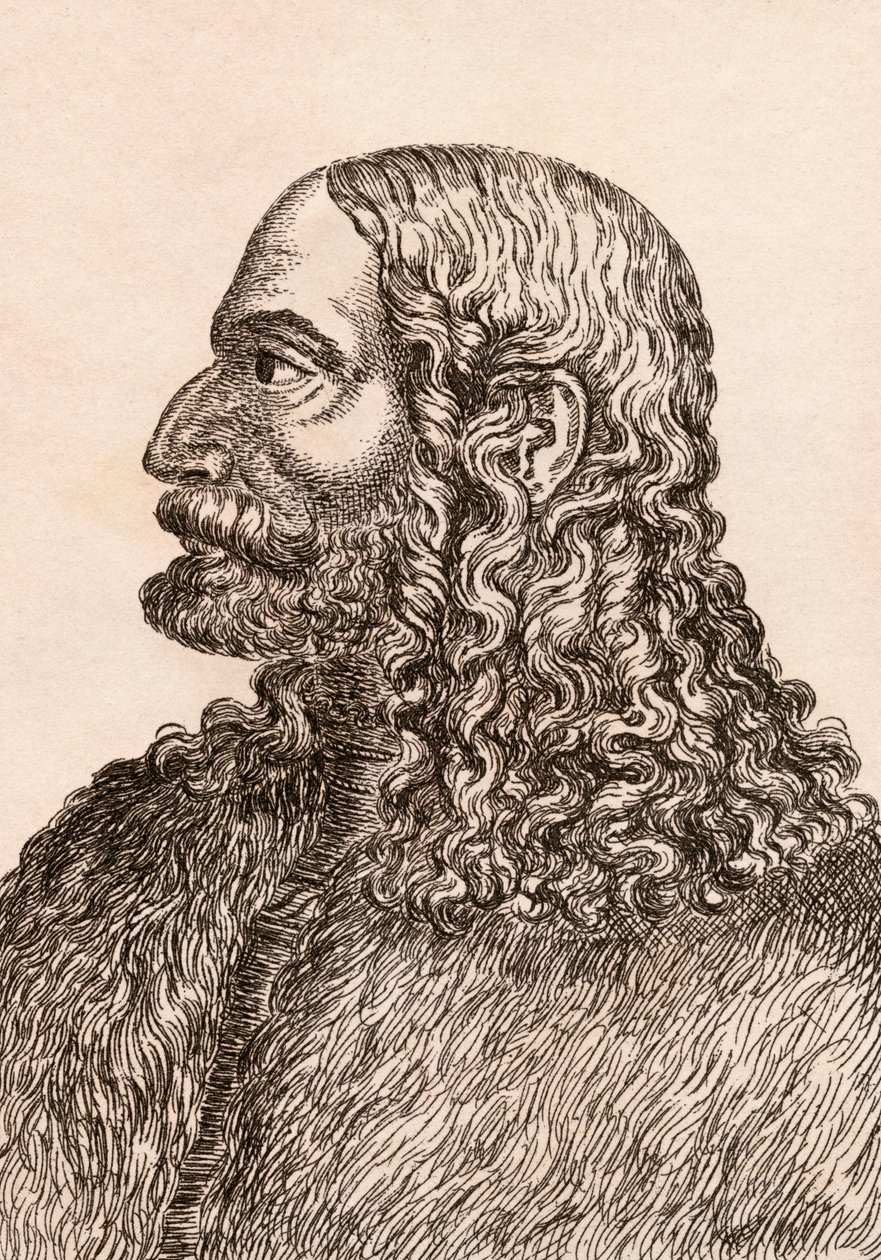 Albrecht Duerer, ilustracja z „75 portretów sławnych malarzy z autentycznych oryginałów”, wydanej w 1817 r. w Londynie autorstwa James Girtin