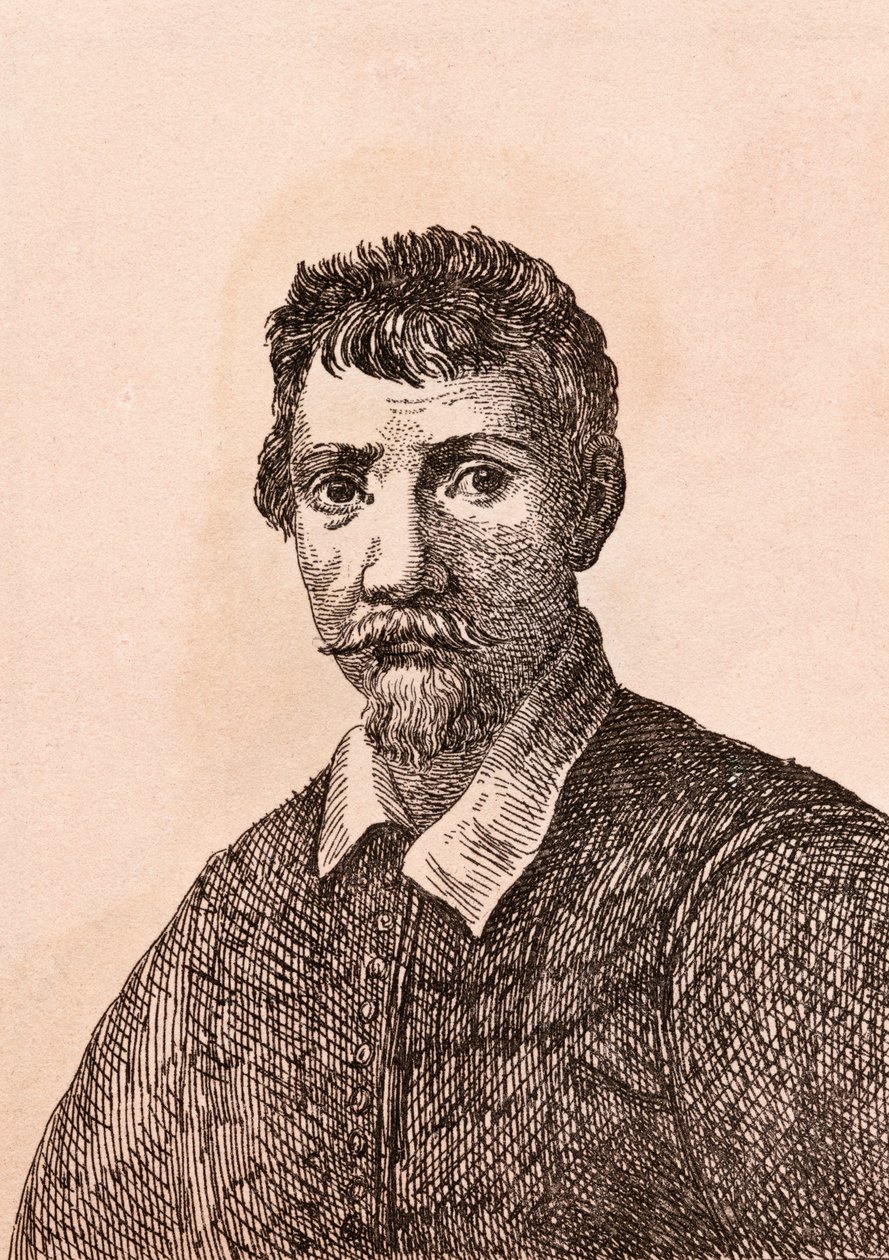 Annibale Carracci, ilustracja z „75 portretów sławnych malarzy z autentycznych oryginałów”, wydanej w 1817 r. w Londynie autorstwa James Girtin