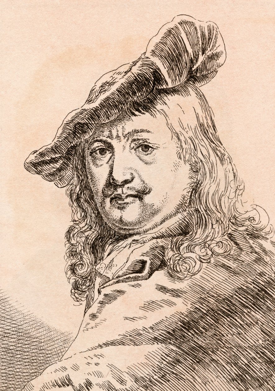 Gerard Dou, ilustracja z „75 portretów sławnych malarzy z autentycznych oryginałów”, wydanej w Londynie, 1817 autorstwa James Girtin