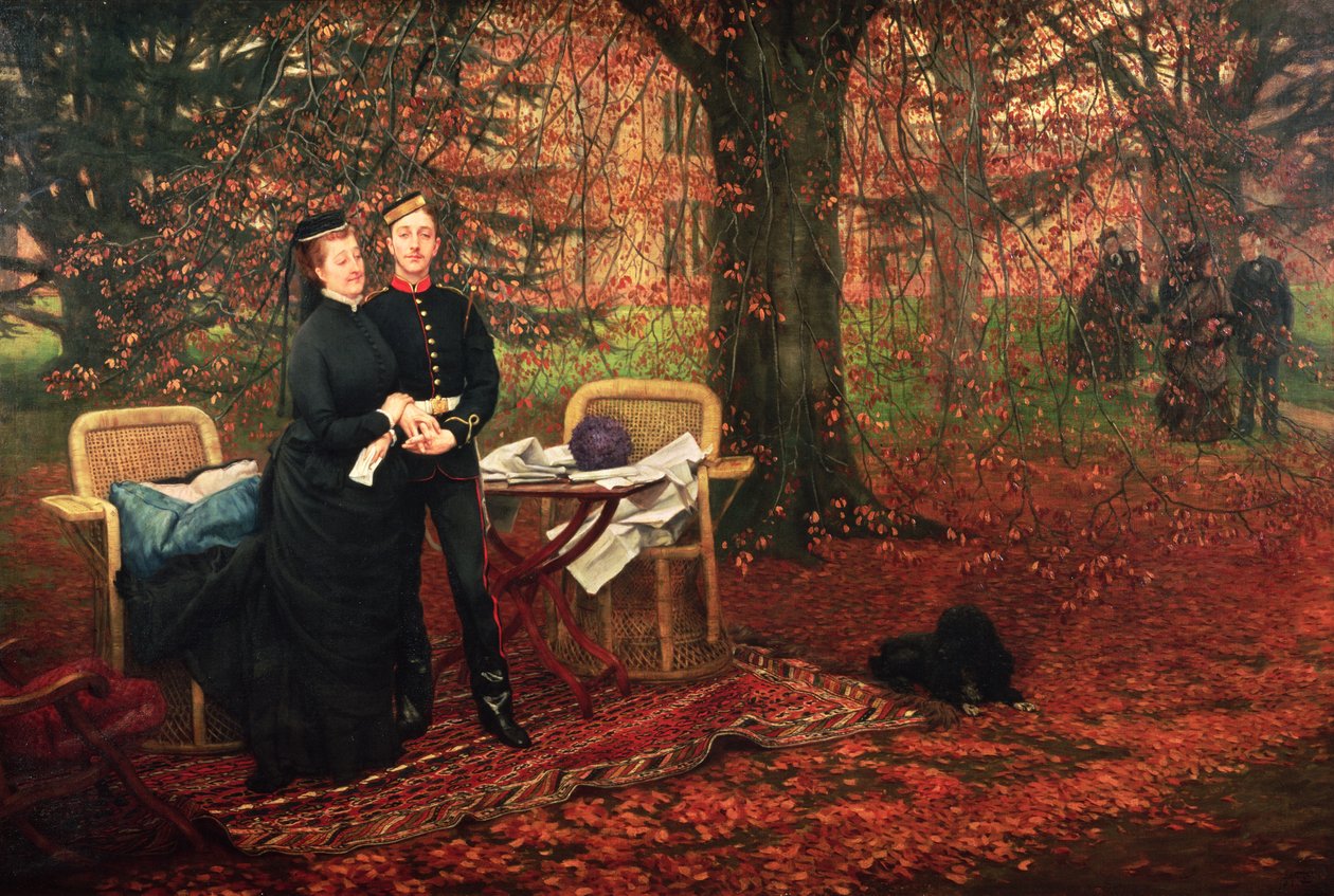 Cesarzowa Eugenie (1826-1920) i Eugene-Louis Napoleon Bonaparte (1856-79) w Camden Place, Chislehurst autorstwa James Jacques Joseph Tissot