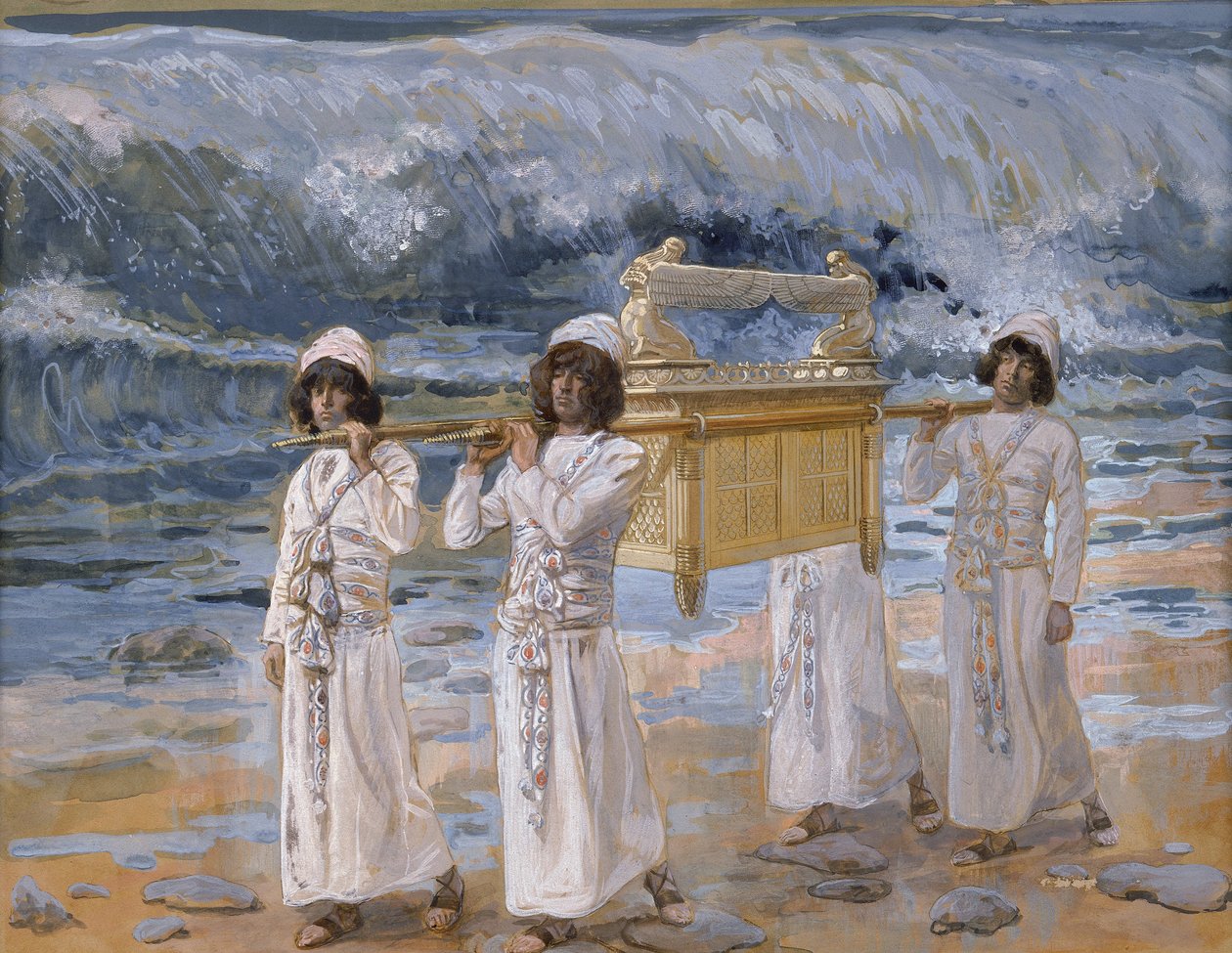 Arka przechodzi przez Jordan autorstwa James Jacques Joseph Tissot