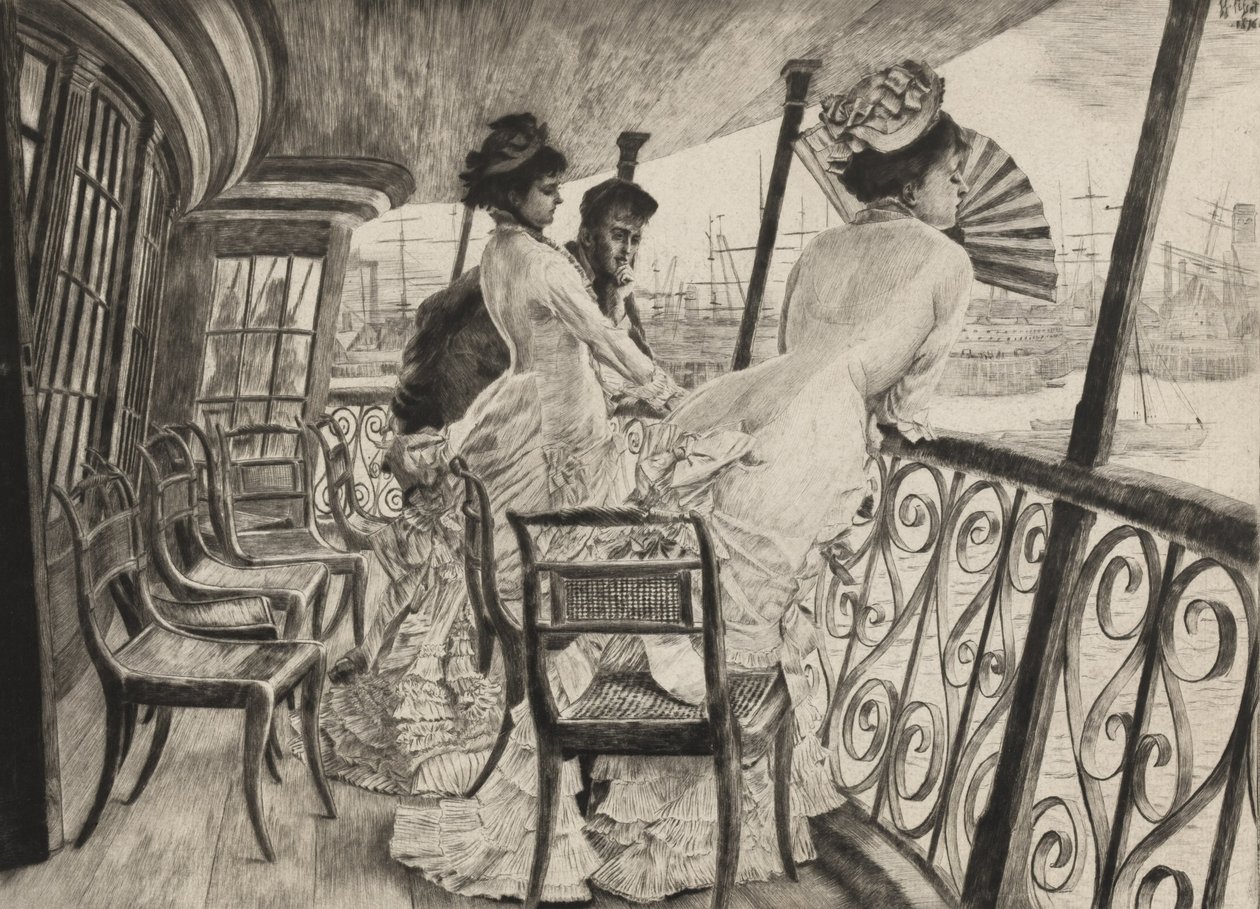 Galeria H.M.S. Kalkuta (pamiątka piłki na pokładzie statku) autorstwa James Jacques Joseph Tissot