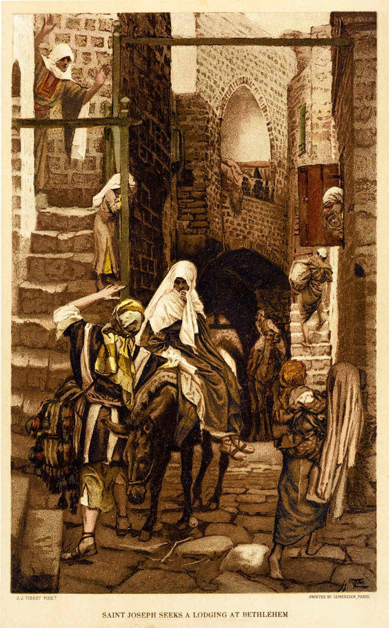Józef szuka mieszkania w Betlejem - Biblia autorstwa James Jacques Joseph after Tissot