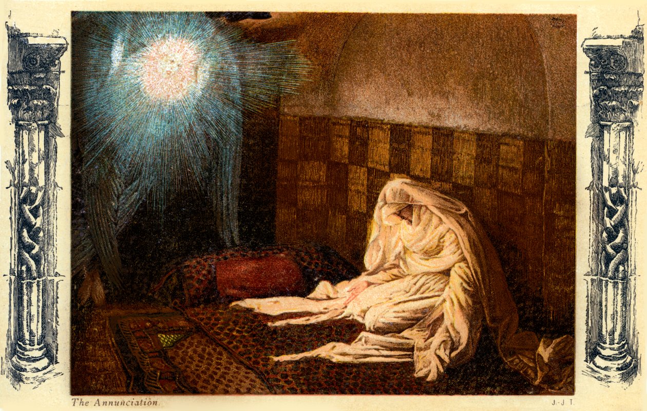 Zwiastowanie - Święty Łukasz, rozdział 1 - Biblia autorstwa James Jacques Joseph after Tissot