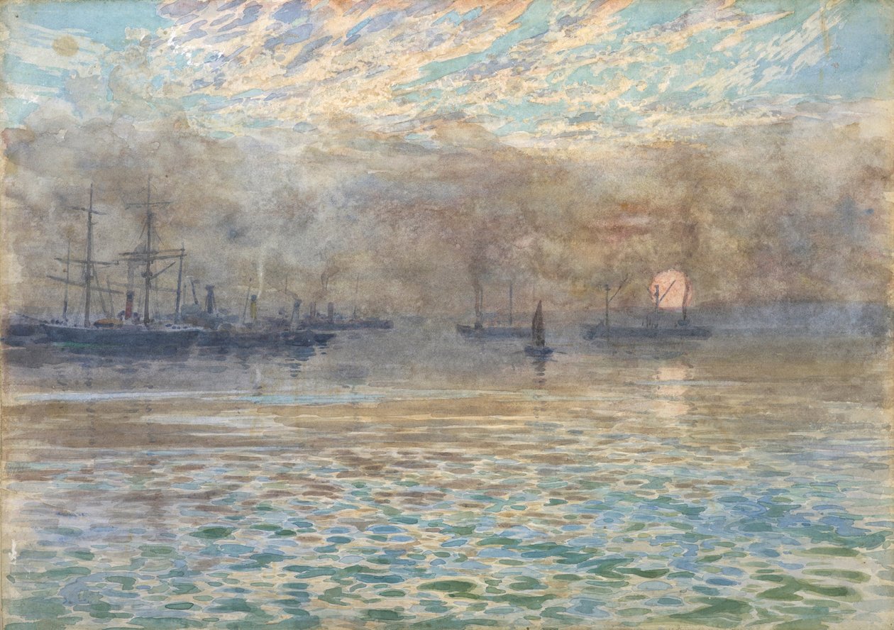 Zimowy poranek, port Wellington autorstwa James McLachlan Nairn