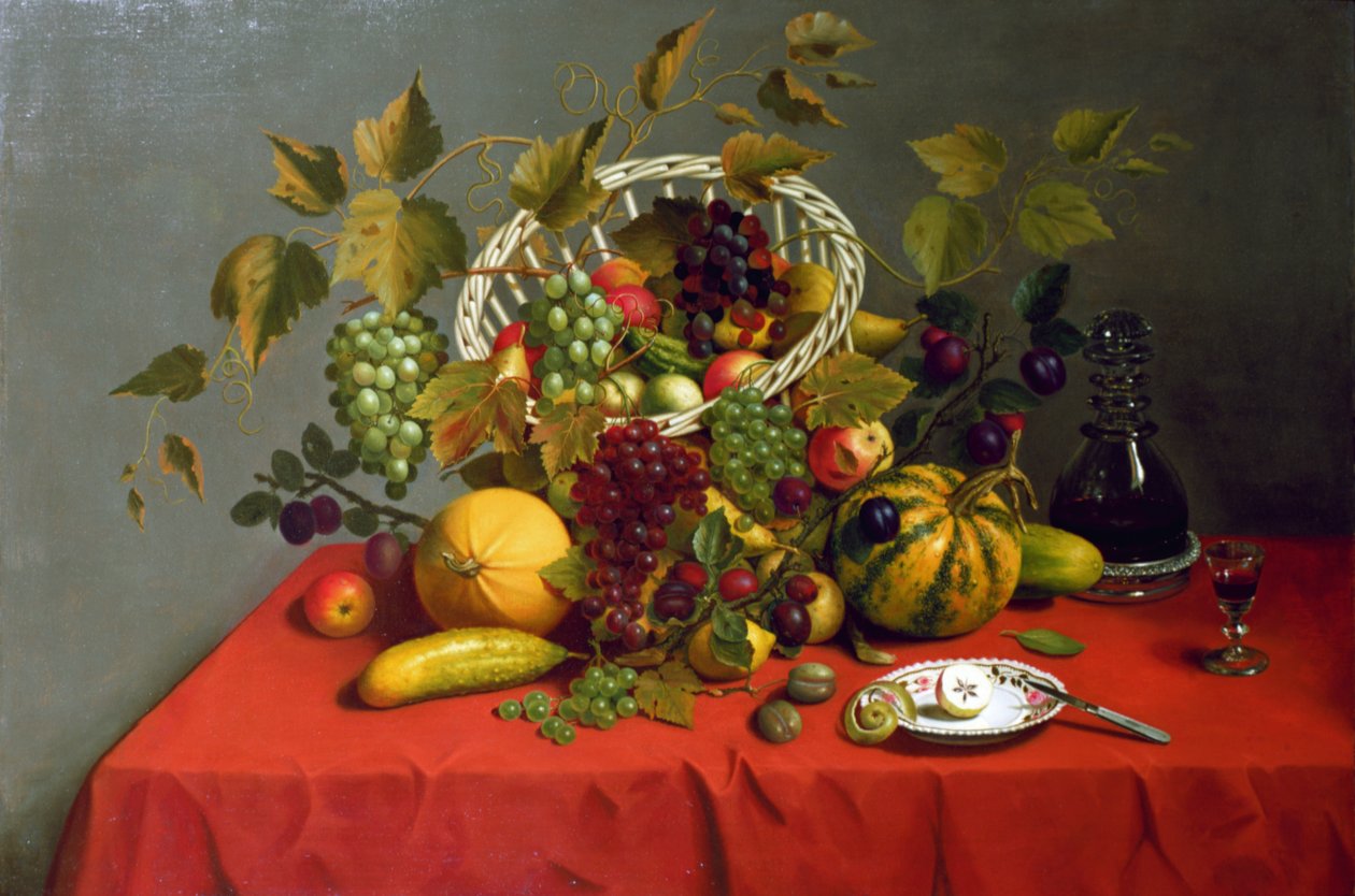 Martwa natura z owocami i kwiatami autorstwa James Miller