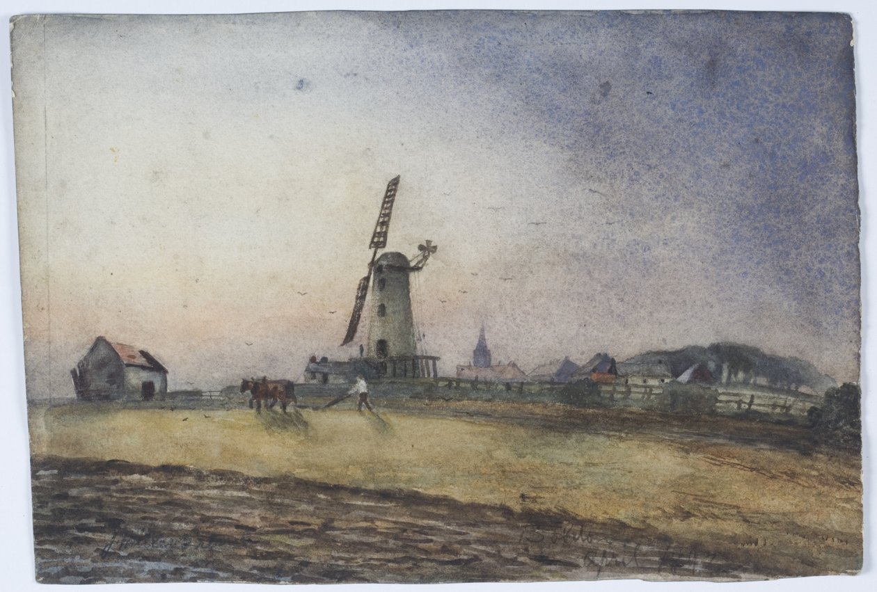 Boldon Mill (ołówek, akwarela i akwarela na papierze) autorstwa James Miller Brown