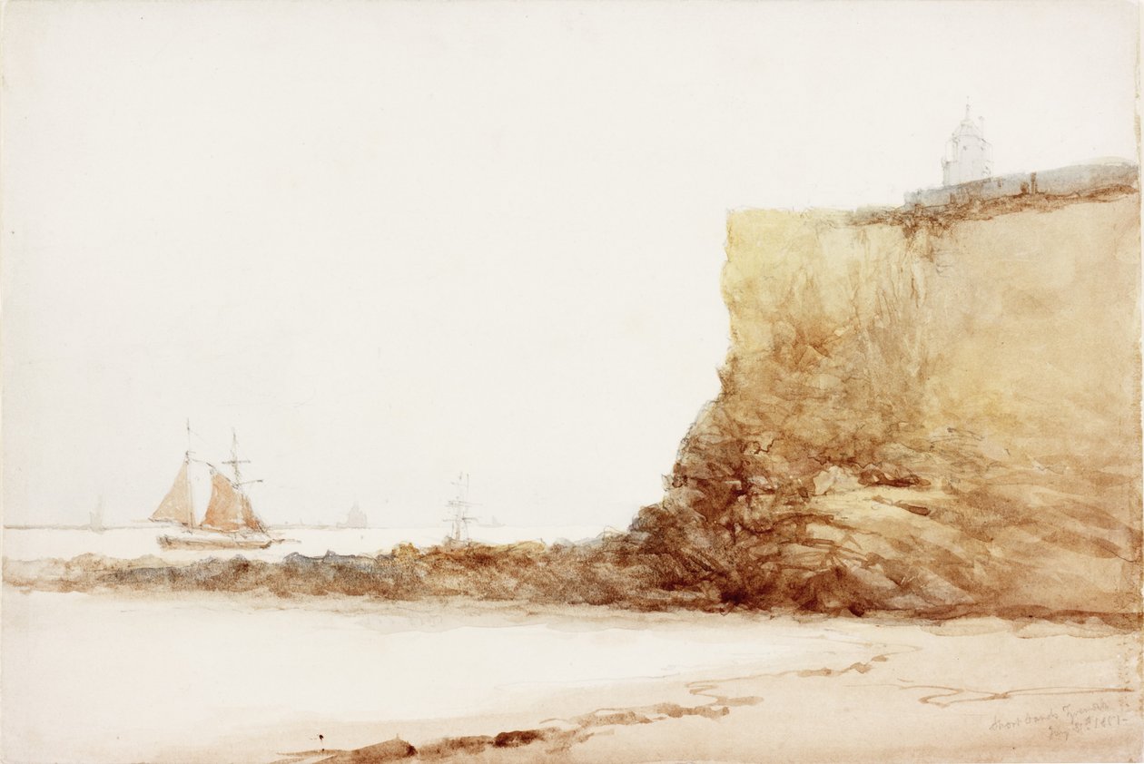 Short Sands Tynemouth (akwarela i ołówek na papierze) autorstwa James Miller Brown