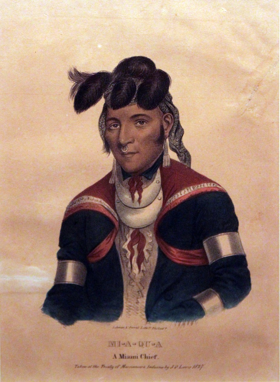 Mi-A-Qu-A, szef Miami, 1827 autorstwa James Otto Lewis
