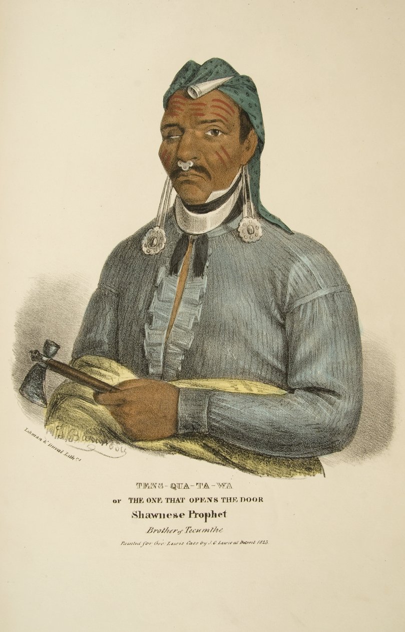 Tens-qua-ta-wa lub Ten, który otwiera drzwi, Shawnese Prophet autorstwa James Otto Lewis