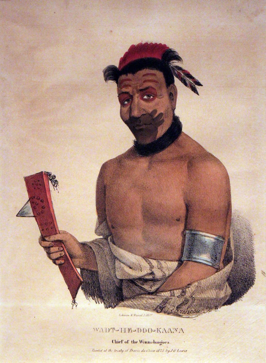 Wadt-He-Doo-Kaana, szef Winnebago, 1825 autorstwa James Otto Lewis