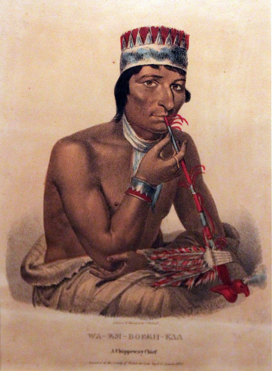 Waemboeshkaa, szef Chippeway, 1825 autorstwa James Otto Lewis