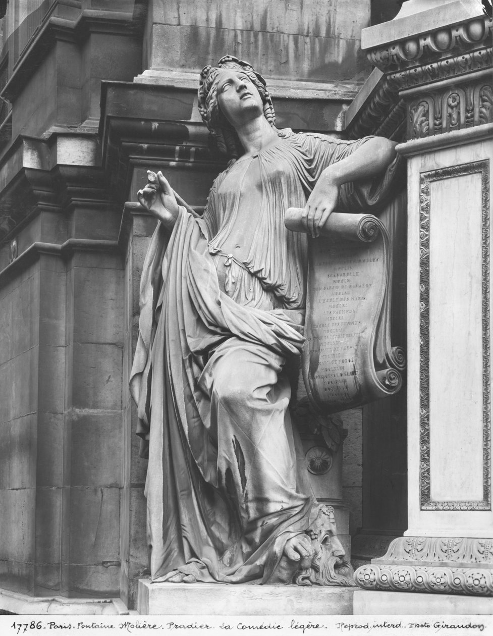 Moliere Fountain, Light Comedy, 1844 (marble) (تفصیل) (هم وګورئ 189432, 346524) پولی autorstwa James Pradier
