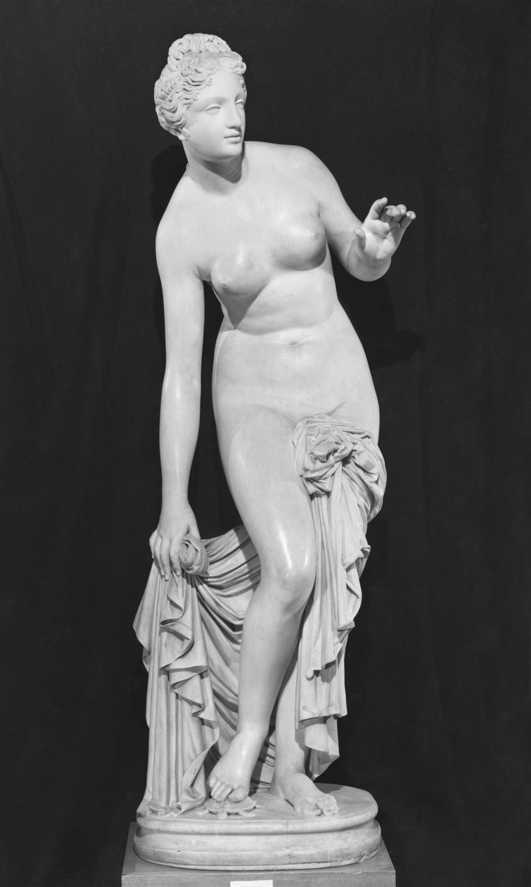 Wenus, znana również jako Wenus zaskoczona w kąpieli, 1829 (marmur) autorstwa James Pradier