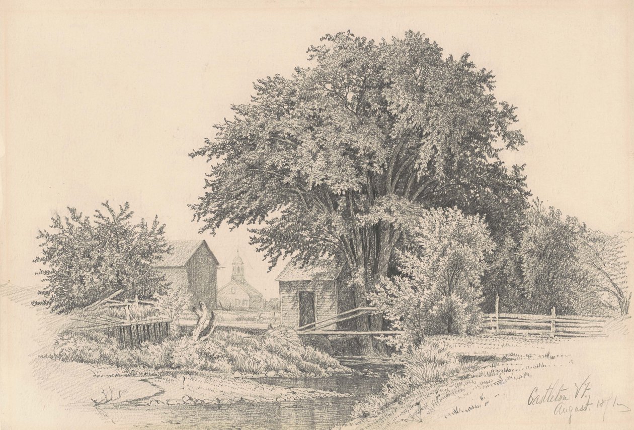 Castleton, Vermont, 1871 (grafit na papierze tkanym) autorstwa James Renwick Brevoort