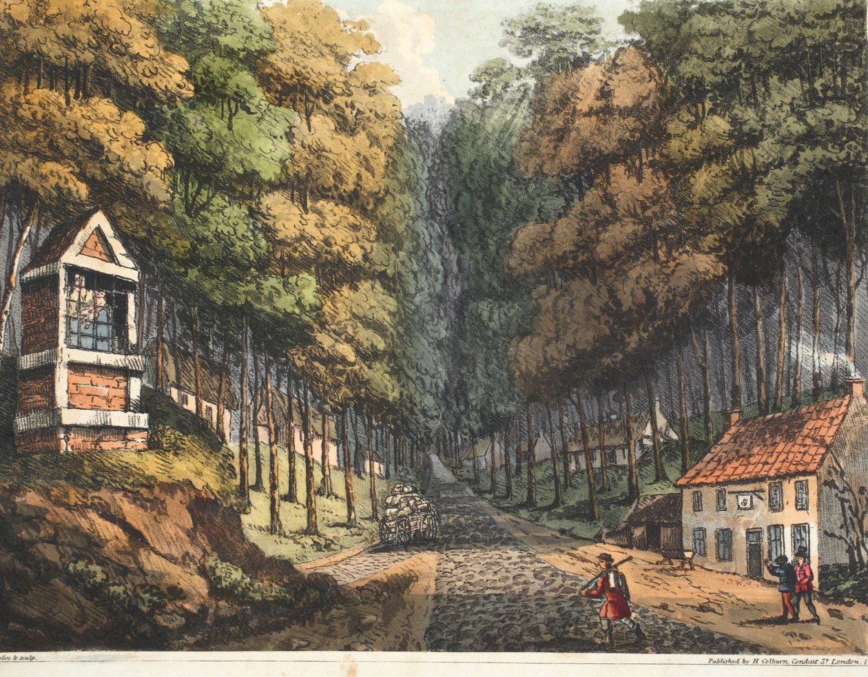 Wejście do Foret de Soigne, gdzie spotykają się dwie drogi z Brukseli autorstwa James Rouse