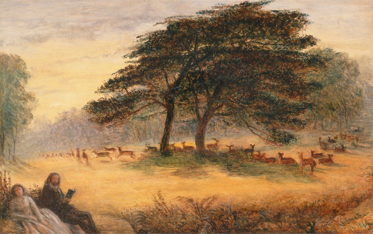 Kochankowie w Richmond Park (Windsor Park) autorstwa James Smetham