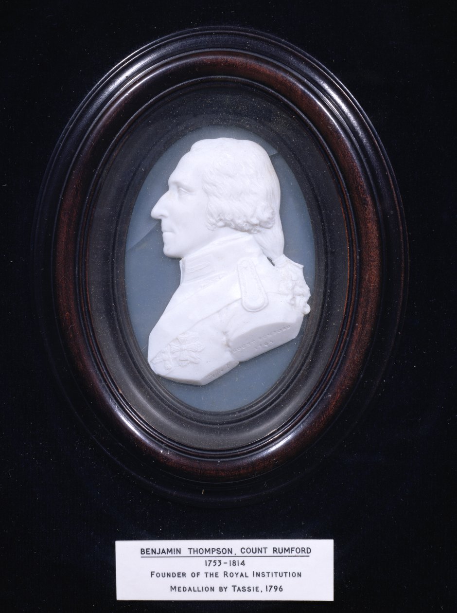 Medalion przedstawiający Benjamina Thompsona, hrabiego Rumford (1753-1814), 1796 r. autorstwa James Tassie