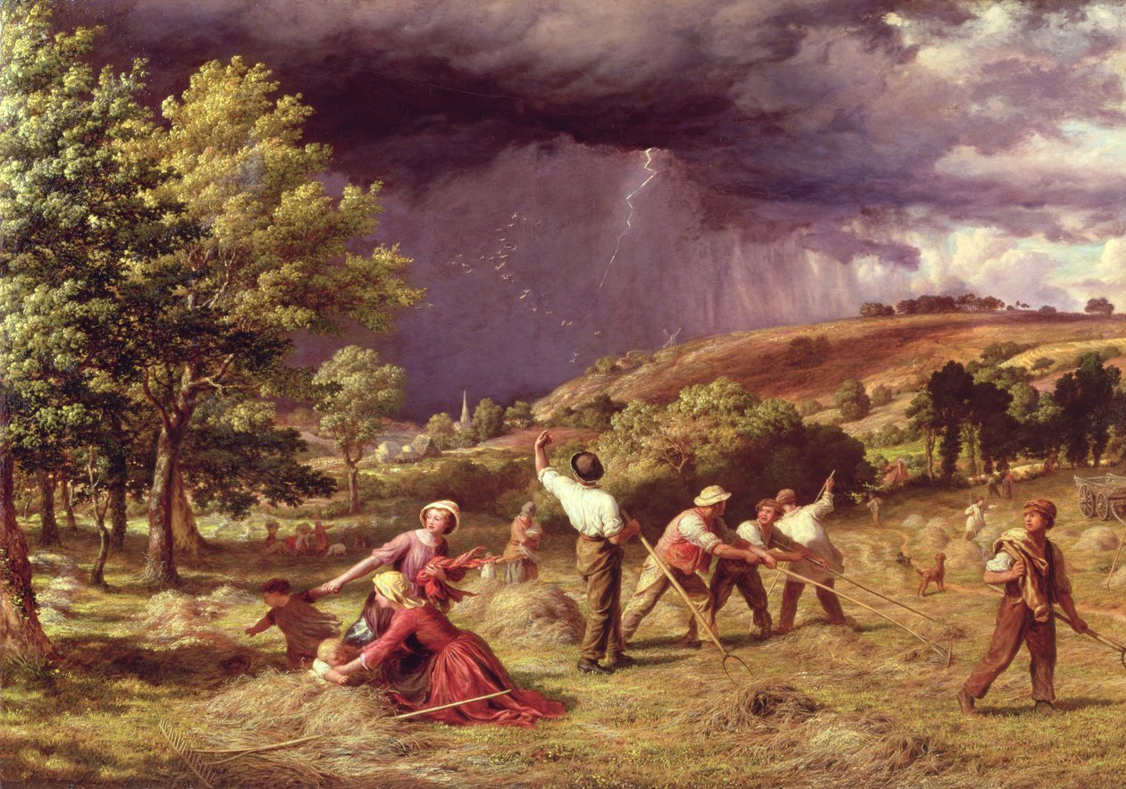 Deszcz z piorunami, 1859 autorstwa James Thomas Linnell