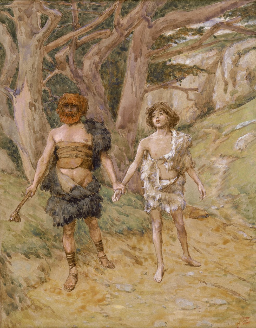 Kain prowadzi Abla na śmierć autorstwa James Jacques Joseph Tissot